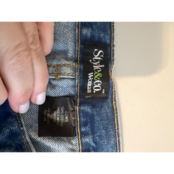Style & Co. Women 100% Cotton Heavyweight Jeans Fully Studded Side Leg Sz 22WR - Picture 6 of 8